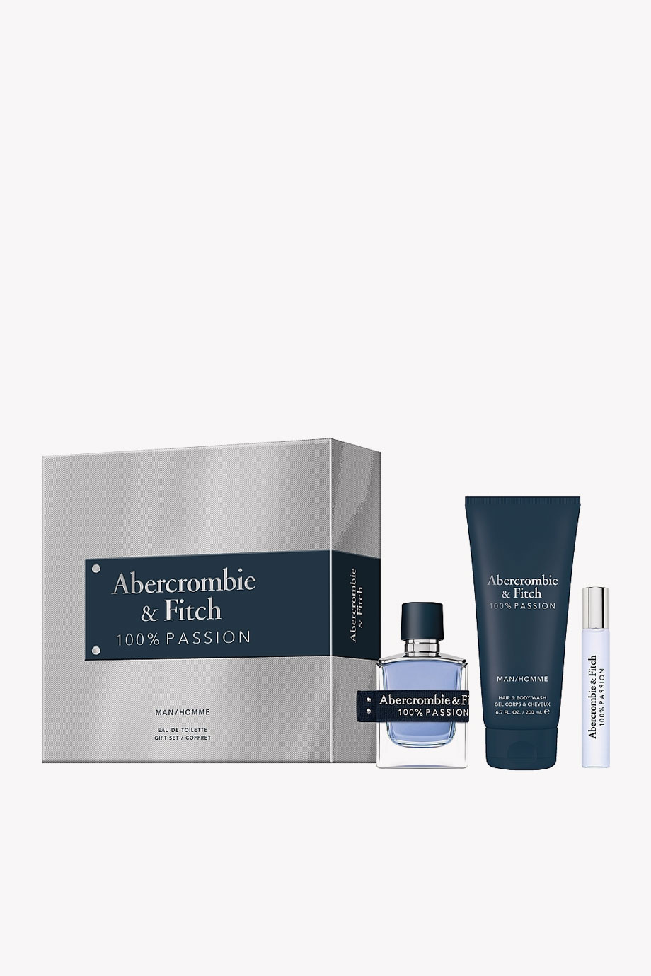 Picture of ABERCROMBIE & FITCH 100% PASSION FOR MEN EAU DE TOILETTE 100ML+MINI 15ML+B/W 200ML SET